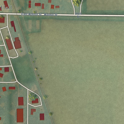 Second close-up of the map of Burt, Iowa print showing more streets and buildings