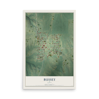 Map of Bussey, Iowa, 12 x 18 inch unframed archival matte print