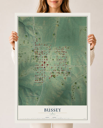 Map of Bussey, Iowa, 24 x 36 inch unframed archival matte print