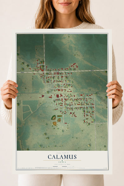 Map of Calamus, Iowa, 18 x 24 inch unframed archival matte print