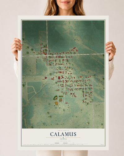 Map of Calamus, Iowa, 24 x 36 inch unframed archival matte print