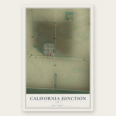 California Junction, Iowa map print, the full design