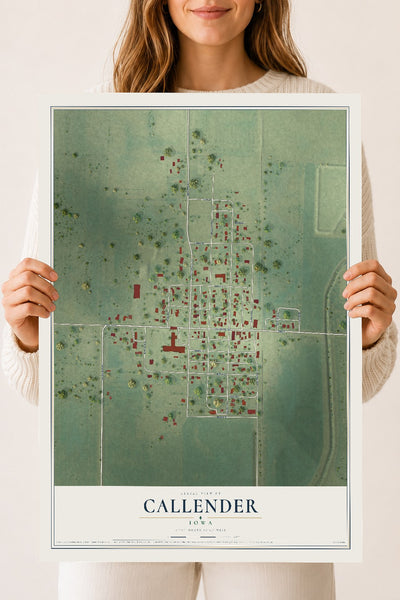 Map of Callender, Iowa, 18 x 24 inch unframed archival matte print