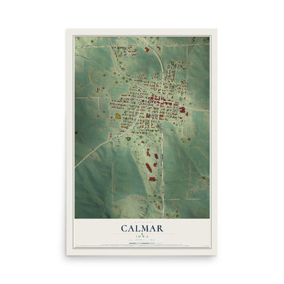 Map of Calmar, Iowa, 12 x 18 inch unframed archival matte print