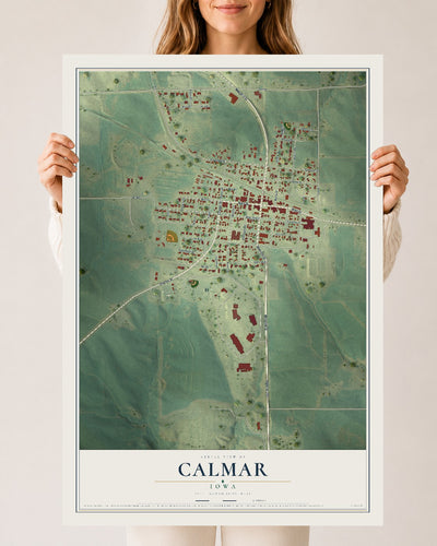 Map of Calmar, Iowa, 24 x 36 inch unframed archival matte print