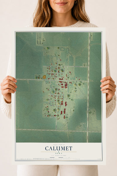 Map of Calumet, Iowa, 18 x 24 inch unframed archival matte print