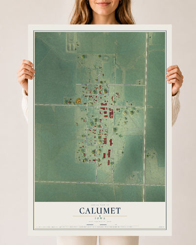 Map of Calumet, Iowa, 24 x 36 inch unframed archival matte print