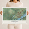Map of Camanche, Iowa, 12 x 18 inch unframed archival matte print