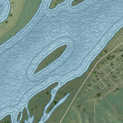 Second close-up of the map of Camanche, Iowa print showing more streets and buildings