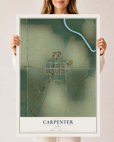 Map of Carpenter, Iowa, 24 x 36 inch unframed archival matte print