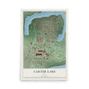Map of Carter Lake, Iowa, 12 x 18 inch unframed archival matte print