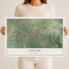 Map of Cascade, Iowa, 12 x 18 inch unframed archival matte print
