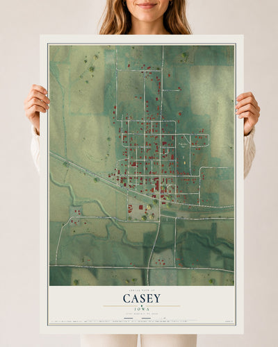 Map of Casey, Iowa, 24 x 36 inch unframed archival matte print