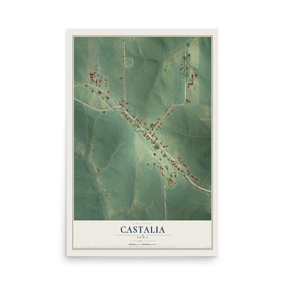 Map of Castalia, Iowa, 12 x 18 inch unframed archival matte print