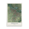 Map of Cedar Falls, Iowa, 12 x 18 inch unframed archival matte print