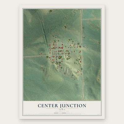 Center Junction, Iowa map print, the full design