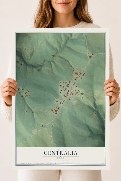 Map of Centralia, Iowa, 18 x 24 inch unframed archival matte print