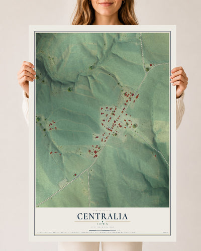 Map of Centralia, Iowa, 24 x 36 inch unframed archival matte print