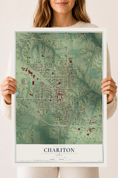 Map of Chariton, Iowa, 18 x 24 inch unframed archival matte print