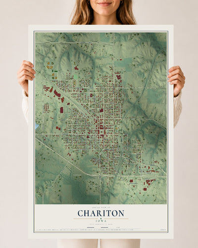 Map of Chariton, Iowa, 24 x 36 inch unframed archival matte print