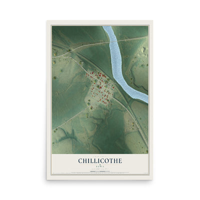 Map of Chillicothe, Iowa, 12 x 18 inch unframed archival matte print