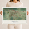 Map of Clarence, Iowa, 12 x 18 inch unframed archival matte print