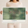 Map of Clarion, Iowa, 12 x 18 inch unframed archival matte print