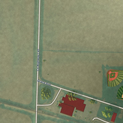 Second close-up of the map of Cleghorn, Iowa print showing more streets and buildings