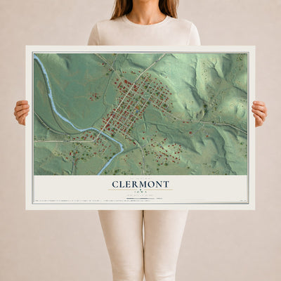 Map of Clermont, Iowa, 24 x 36 inch unframed archival matte print