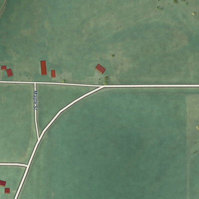 Second close-up of the map of Clio, Iowa print showing more streets and buildings