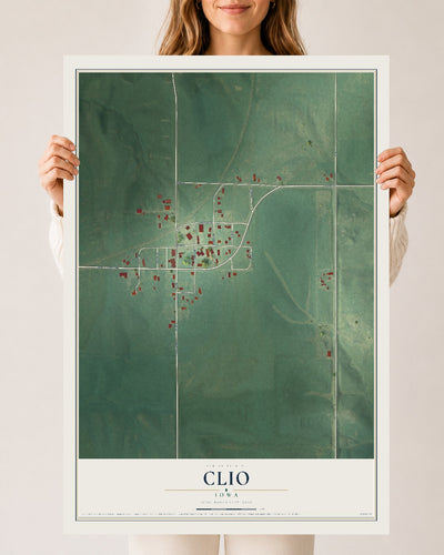 Map of Clio, Iowa, 24 x 36 inch unframed archival matte print