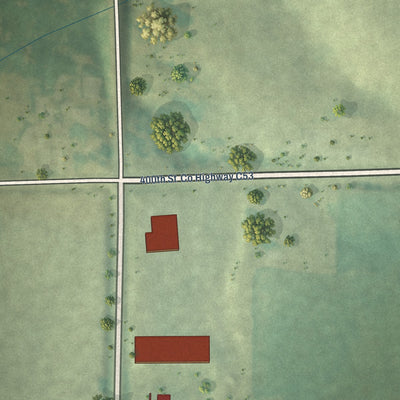 Second close-up of the map of Colesburg, Iowa print showing more streets and buildings