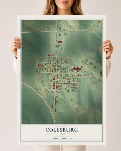 Map of Colesburg, Iowa, 24 x 36 inch unframed archival matte print