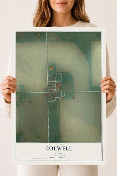 Map of Colwell, Iowa, 18 x 24 inch unframed archival matte print