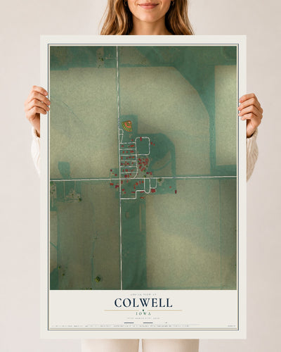 Map of Colwell, Iowa, 24 x 36 inch unframed archival matte print