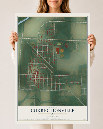 Map of Correctionville, Iowa, 24 x 36 inch unframed archival matte print