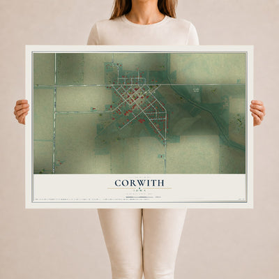 Map of Corwith, Iowa, 24 x 36 inch unframed archival matte print