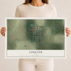 Map of Coulter, Iowa, 12 x 18 inch unframed archival matte print