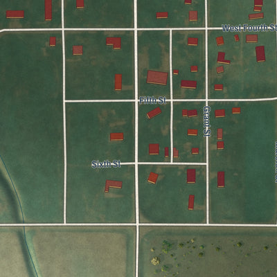 Second close-up of the map of Coulter, Iowa print showing more streets and buildings
