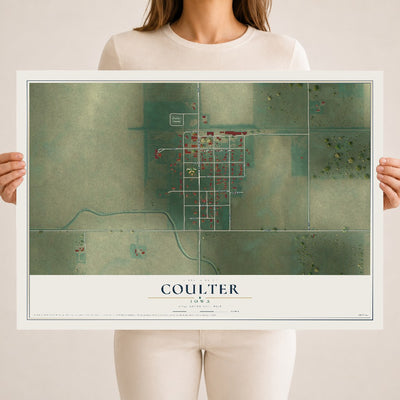 Map of Coulter, Iowa, 18 x 24 inch unframed archival matte print