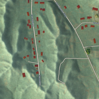 Second close-up of the map of Crescent, Iowa print showing more streets and buildings