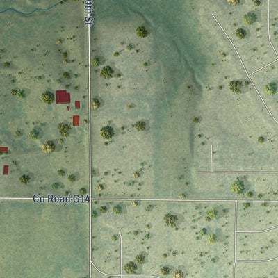 Second close-up of the map of Cumming, Iowa print showing more streets and buildings