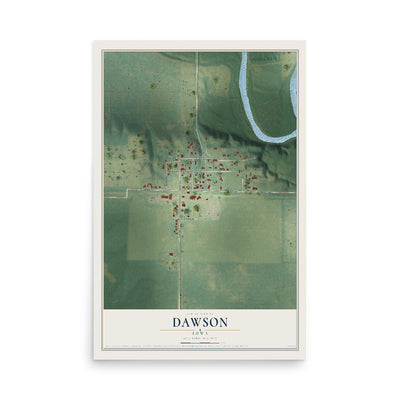 Map of Dawson, Iowa, 12 x 18 inch unframed archival matte print