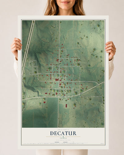 Map of Decatur, Iowa, 24 x 36 inch unframed archival matte print