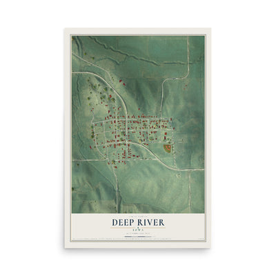 Map of Deep River, Iowa, 12 x 18 inch unframed archival matte print