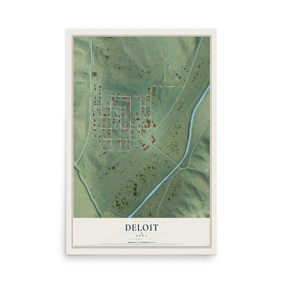 Map of Deloit, Iowa, 12 x 18 inch unframed archival matte print