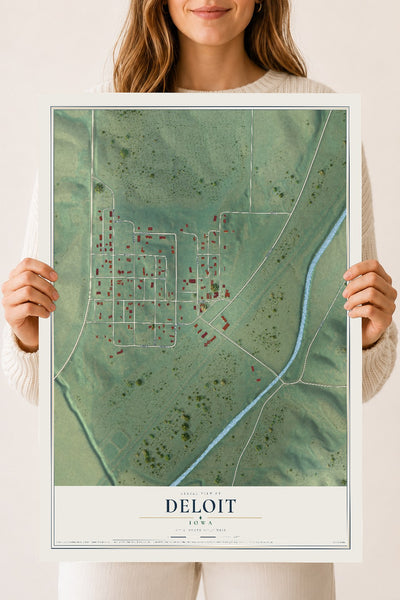Map of Deloit, Iowa, 18 x 24 inch unframed archival matte print