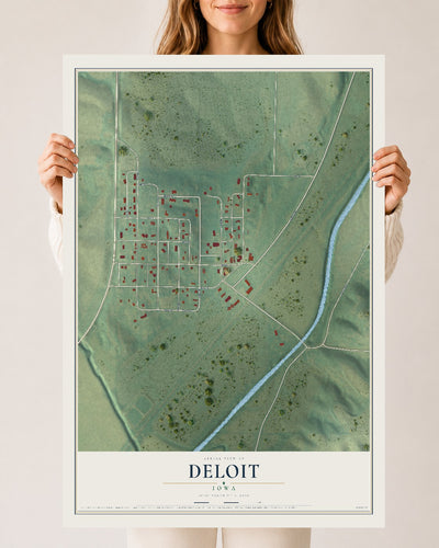 Map of Deloit, Iowa, 24 x 36 inch unframed archival matte print
