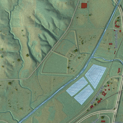 Second close-up of the map of Denison, Iowa print showing more streets and buildings