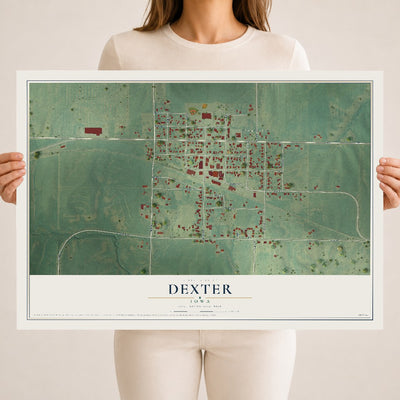 Map of Dexter, Iowa, 18 x 24 inch unframed archival matte print